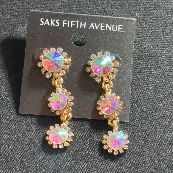 Pink Crystal Dangle Earrings - Saks Fifth Avenue - Picture 10 of 16
